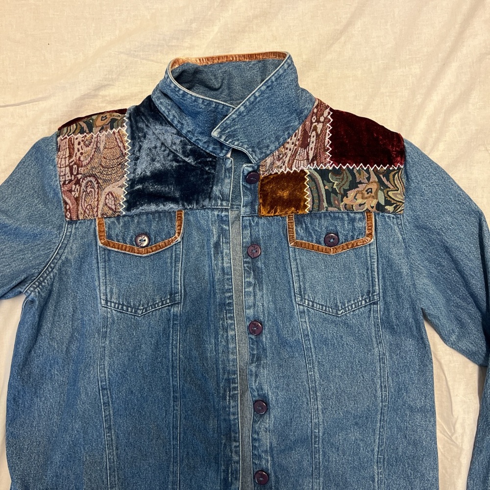Quilted/patchwork denim jacket - Picture 2 of 5